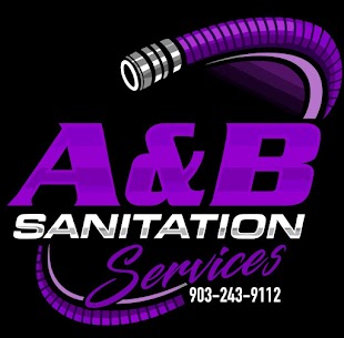 A&B Sanitation Services logo for portable toilet rentals in East Texas